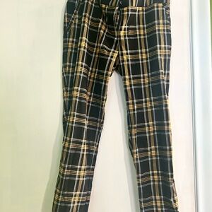 Plaid Trousers in Black and Yellow